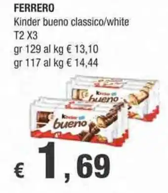 Crai Ferrero Kinder bueno classico/wite T2 x3 gr 129 offerta