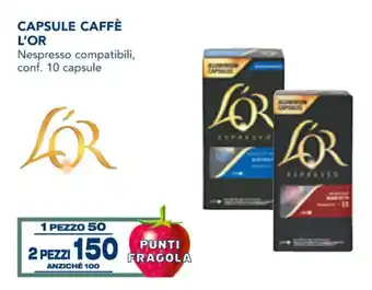 Esselunga Capsule Caffè L'Or Nespresso compatibili, conf. 10 capsule 2 pezzi offerta
