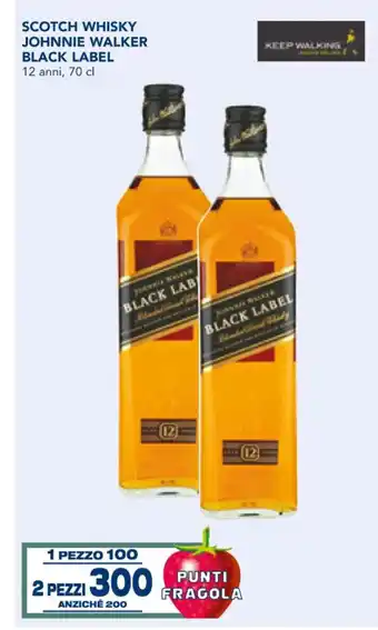 Esselunga Black Label Johnnie Walker Scotch Whisky 12 anni, 70 cl 2 pezzi offerta