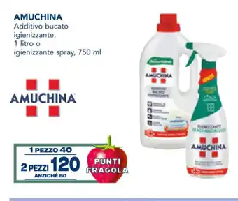 Esselunga Amuchina Additivo bucato igienizzante, 1 litro o igienizzante spray, 750 ml 2 pezzi offerta