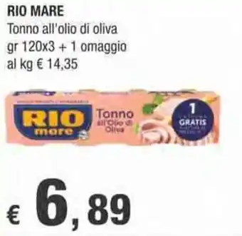 Crai Rio Mare Tonno all'olio di oliva gr 120x3 + 1 omaggio offerta
