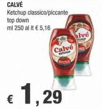 Crai Calvé Ketchup classico/piccante top down ml 250 offerta