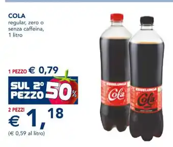 Esselunga Cola regular, zero o senza caffeina, 1 litro 2 pezzi offerta