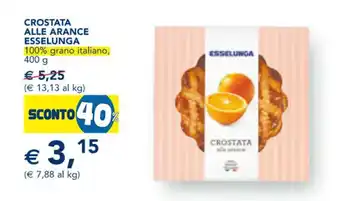 Esselunga Crostata Alle Arance Esselunga 100% grano italiano, 400 g offerta