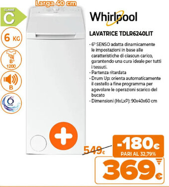 Expert Whirlpool Lavatrice TDLR6240LIT offerta