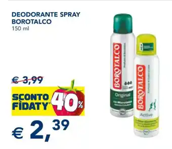 Esselunga Borotalco Deodorante Spray 150 ml offerta