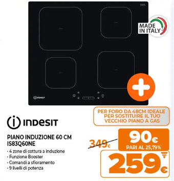 Expert Indesit Piano Induzione 60 cm IS83Q60NE offerta