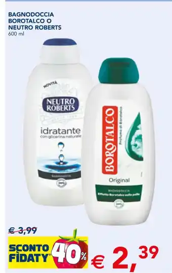 Esselunga Neutro Roberts Bagnodoccia Borotalco O 600 ml offerta