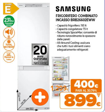Expert Samsung Frigorifero Combinato Incasso BRB26602EWW offerta