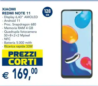 Esselunga Xiaomi Redmi Note 11 128 GB 33W offerta