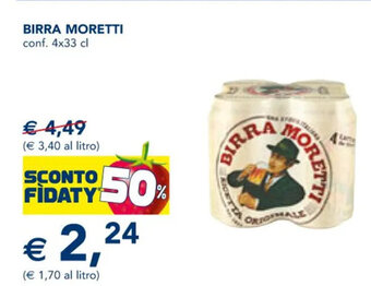 Esselunga Birra Moretti conf. 4x33 cl offerta