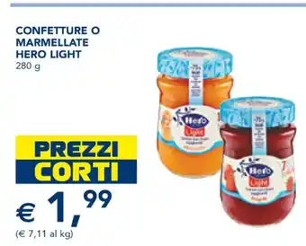 Esselunga Hero Light Confetture O Marmellate 280 g offerta