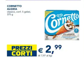 Esselunga Cornetto Algida classico, conf. 5 gelati, 375 g offerta