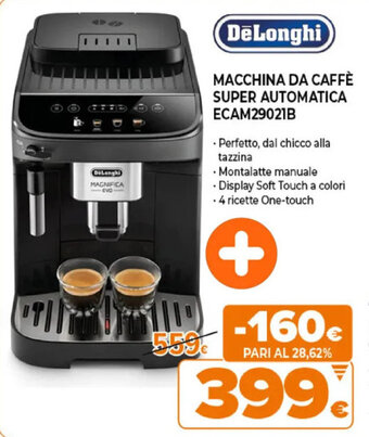 Expert DeLonghi Macchina da Caffè Super Automatica ECAM29021B offerta