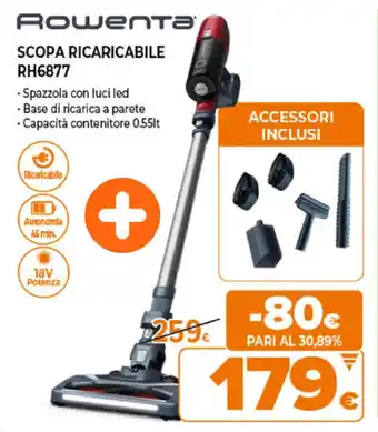 Expert Rowenta Scopa Ricaricabile RH6877 offerta