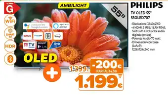 Expert Philips TV OLED 55" 55OLED707 offerta