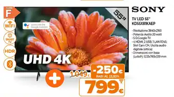 Expert Sony TV LED 55" KD55X81KAEP offerta