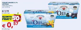 Esselunga Yogurt Magro 0,1% Vipiteno 100% latte italiano, conf. 2x125 g offerta
