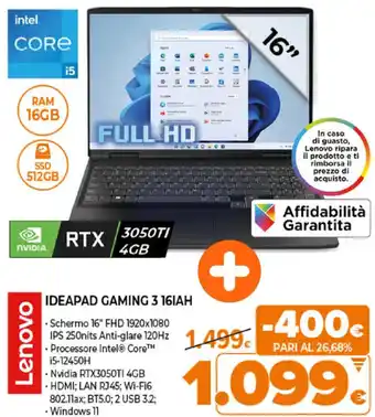 Expert Lenovo Ideapad Gaming 3 16IAH offerta