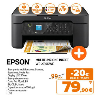 Expert Epson Multifunzione Inkjet WF-2910DWF offerta