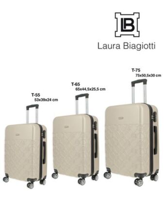 Globo Moda Biagiotti - trolley champagne in abs e 4 ruote doppie con cerchi logo offerta