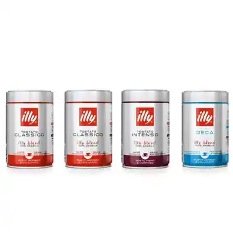 Illy Kit degustazione caffè - 4 confezioni caffè macinato espresso: 2 classico, 1 intenso, 1 decaffeinato offerta