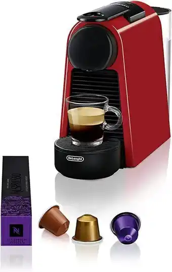 Nespresso essenza mini en85.r, macchina da caffè di de'longhi, sistema capsule nespresso, serbatoio acqua 0.6l, ruby red