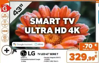 Expert LG TV LED 43" Serie 7 offerta