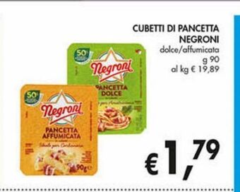 Coal City Cubetti di pancetta negroni offerta