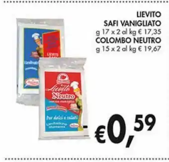 Lievito safi vanigliato colombo neutro