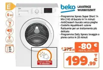 Expert beko Lavatrice WUX60132WIT 2 kg offerta