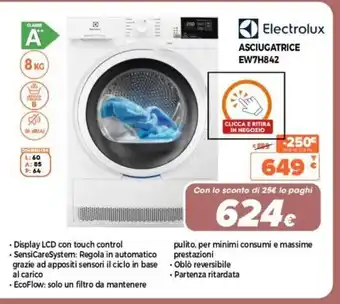 Expert Electrolux Asciugatrice EW7H842 offerta
