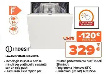 Expert Indesit Lavastoviglie DIE2819A 60x82x56 offerta