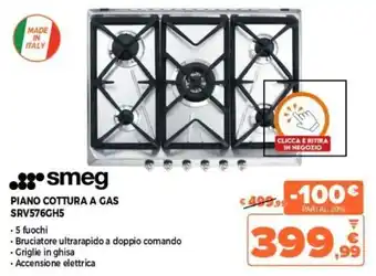 Expert smeg Piano Cottura A Gas SRV576GH5 offerta
