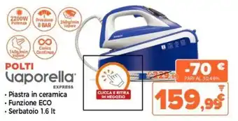 Expert Polti Vaporella Piastra in ceramica Funzione ECO Serbatoio 1,6 lt offerta