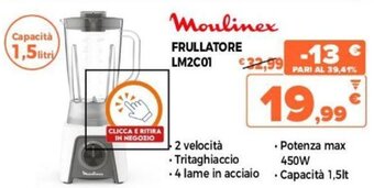 Expert Moulinex Frullatore LM2C01 offerta