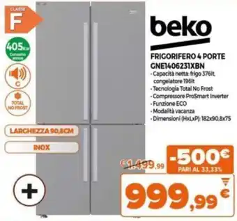 Expert Beko Frigorifero 4 Porte GNE1406231XBN offerta