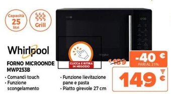 Expert Whirlpool Forno Microonde MWP253B offerta