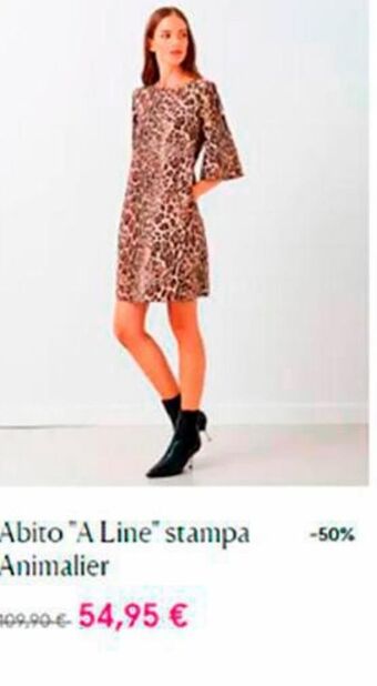 Rinascimento Abito a line stampa animalier offerta