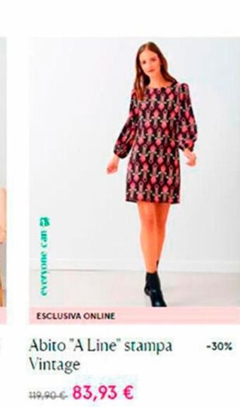 Rinascimento Abito a line stampa vintage offerta