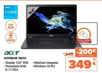 Expert Acer Notebook 15EX21 offerta