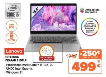Expert Lenovo Notebook Ideapad 3 151TL6 offerta