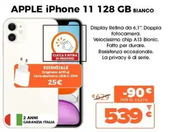Expert Apple iPhone 11 128 GB Bianco offerta