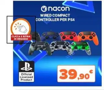 Expert Onacon Wired Compact Controller Per PS4 offerta