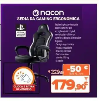 Expert Onacon Sedia Da Gaming Ergonomica offerta