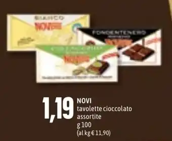 Novi tavolette cioccolato assortite g 100