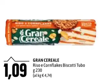 Gran Cereale Riso e Cornflakes Biscotti Tubo g 230