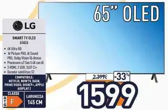 Unieuro LG Smart TV OLED 65" 65A26 offerta