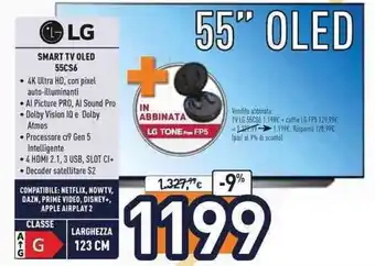 Unieuro LG Smart TV OLED 55" 55CS6 offerta