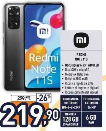 Unieuro Redmi Note 11S offerta